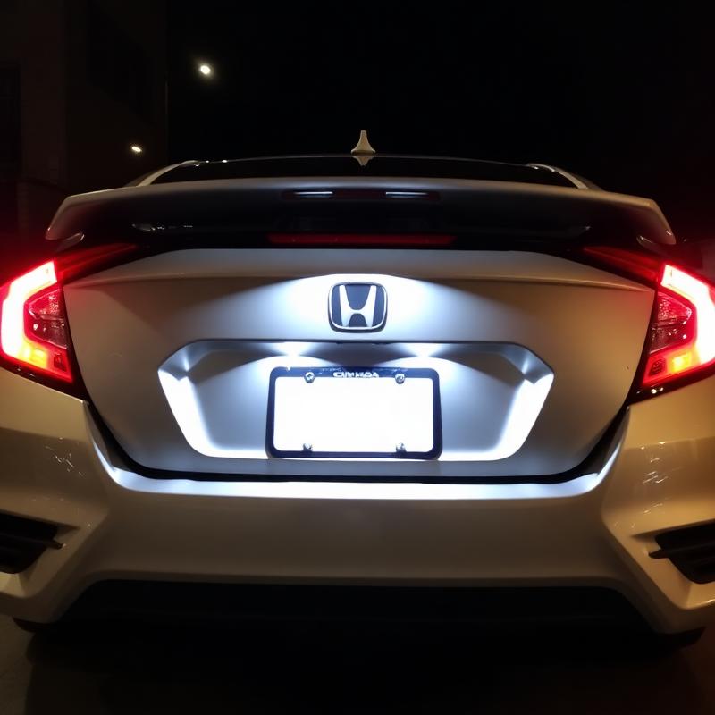 Flash photo review of a Honda Civic Si with a blown out license plate